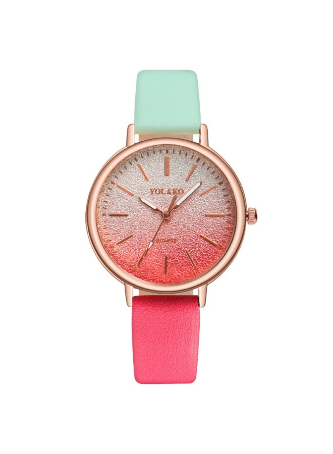 Green Red Popular Gradient Style Fashion Women's Watch Strap Quartz Watch
