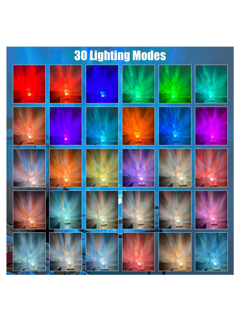 Galaxy Projector Light for Bedroom, Ocean Wave Sensory Light with 16 Colors, Romantic Visual Mood Lighting Lamp, Ceiling Projector Night Light for Bedroom/Party/Game Rooms (ice Cube)