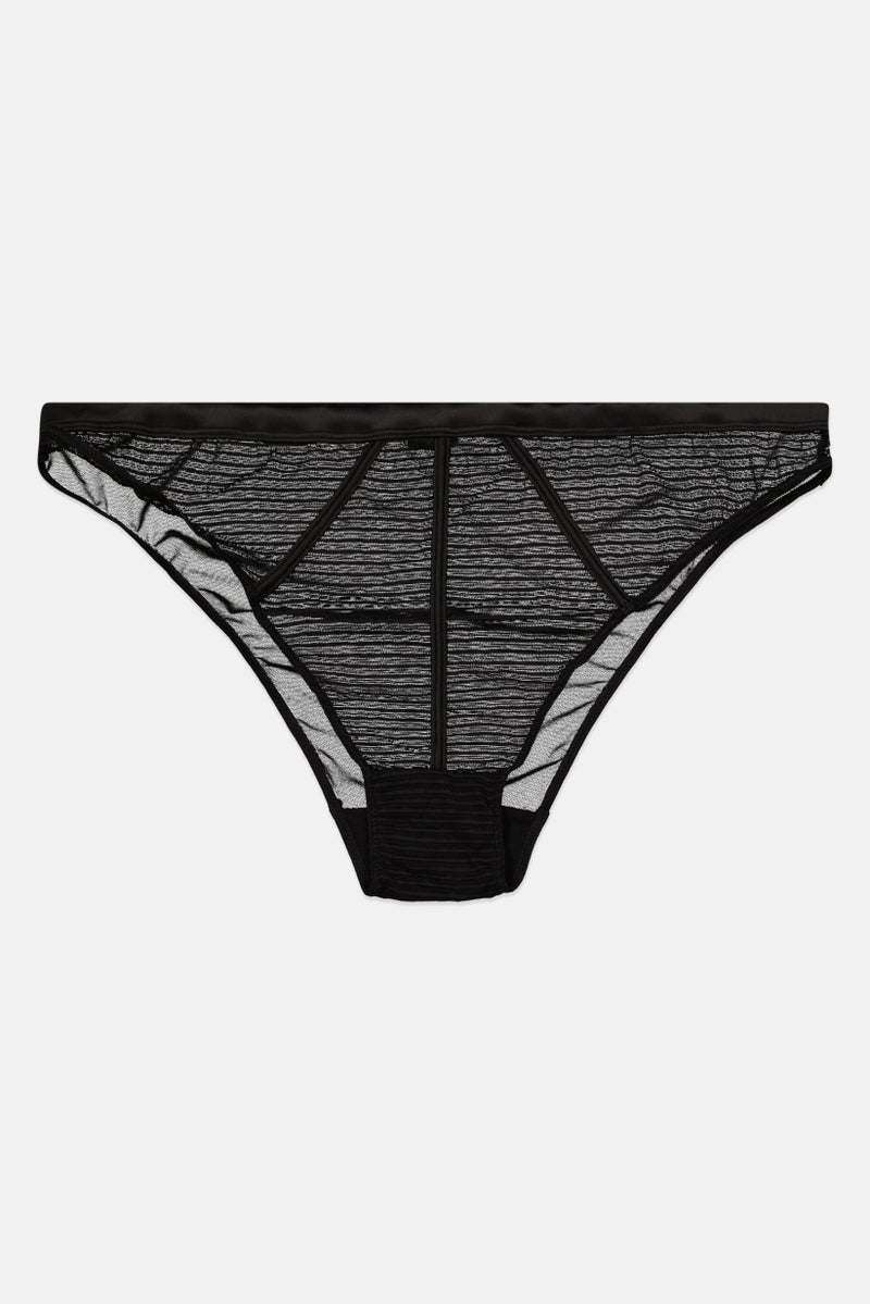 Figleaves Women Lace Pull-On Brazilian Brief, Black - Image 1