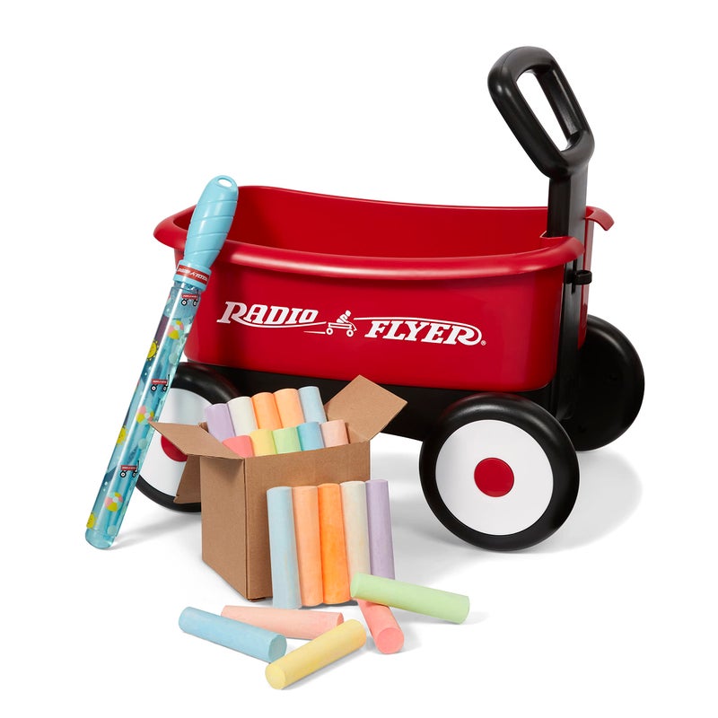 Radio Flyer Summertime Fun My 1st Wagon with Bubbles and Chalk Ages 3+, Red - Image 1