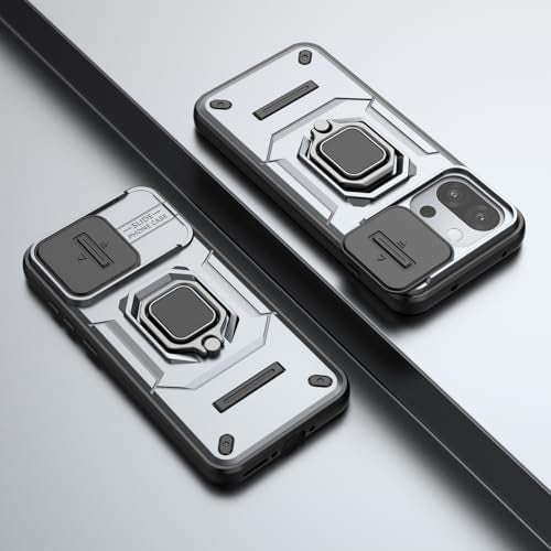 Kapa Armor Slider Back Cover for OnePlus 13S | Inbuilt Ring + Camera Slider Shockproof Lens Protection Bumper Back Case (Grey) - Image 5