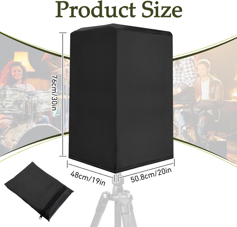 Dust-proof audio protective cover, outdoor vertical speaker storage bag, black 13 * 15 * 22inch (33 * 38 * 56cm) - Image 2