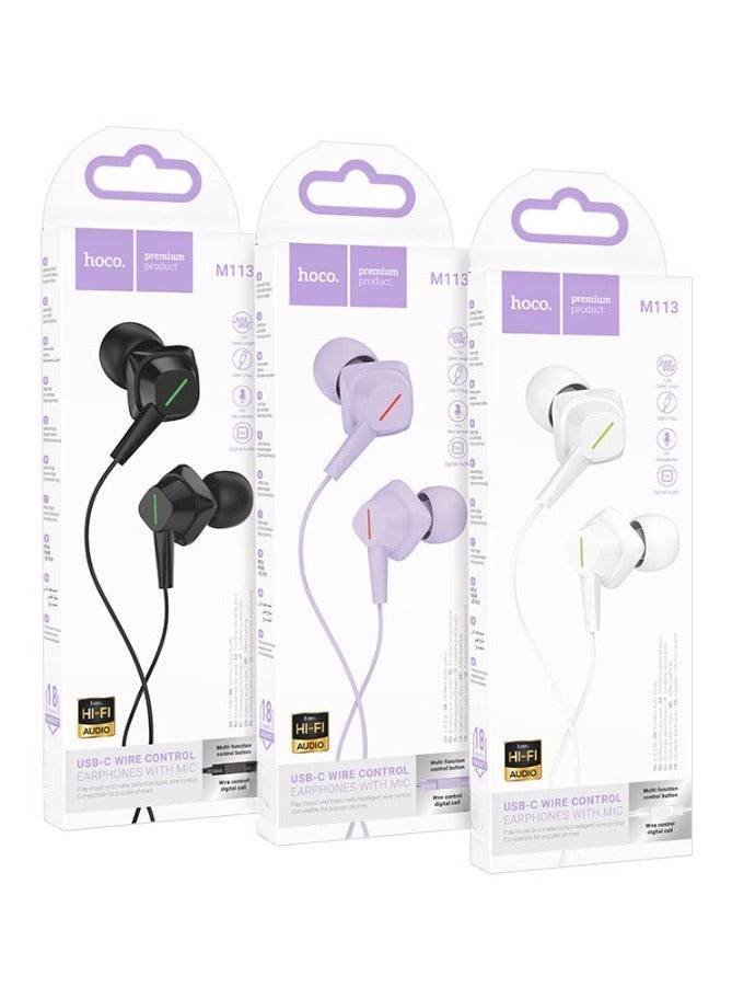 هوكو سماعات أذن رقمية عالمية M113 Landy مع ميكروفون من النوع C - Image 5