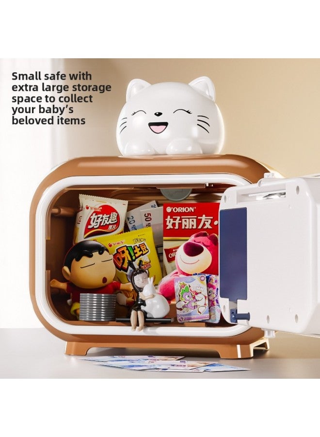 Piggy Bank 2025 Boys Advanced Can Enter And Exit Cash Box Safe Large Capacity Fingerprint Combination Lock-Color:Upgraded Automatic Money Rolling [fingerprint Sensor + Password + Key] Free Cat Doll Battery Version - Image 3