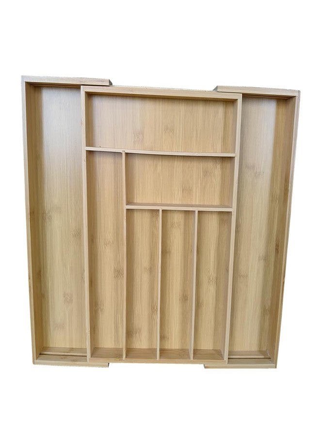 Jilukibo Adjustable Bamboo Drawer Organizer, Expandable Silverware Drawer Organizer, Large Cutlery Tray with Wooden Drawer Dividers for Flatware Organizing Kitchen Utensils Holder (6-8 Slots, Natural) - Image 4