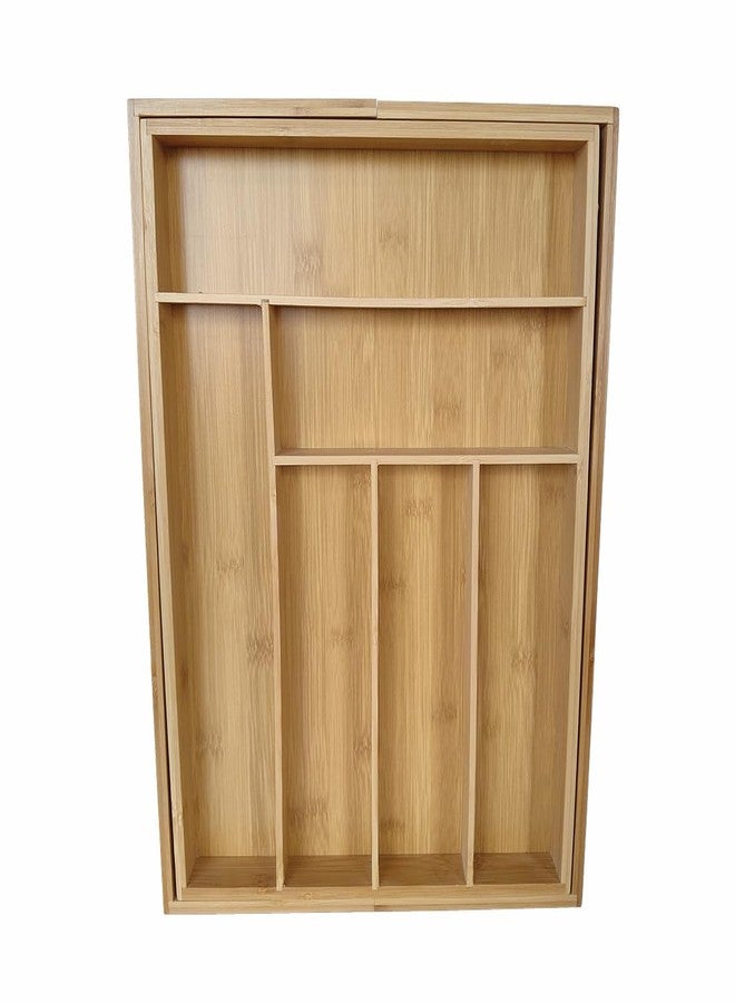 Jilukibo Adjustable Bamboo Drawer Organizer, Expandable Silverware Drawer Organizer, Large Cutlery Tray with Wooden Drawer Dividers for Flatware Organizing Kitchen Utensils Holder (6-8 Slots, Natural) - Image 3