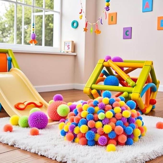 Wyjuan 10 Pieces Multicolor Mini Hedge Balls Spiky Sensory Game Soft Sensory Fun Birthday Party Favors - Image 2