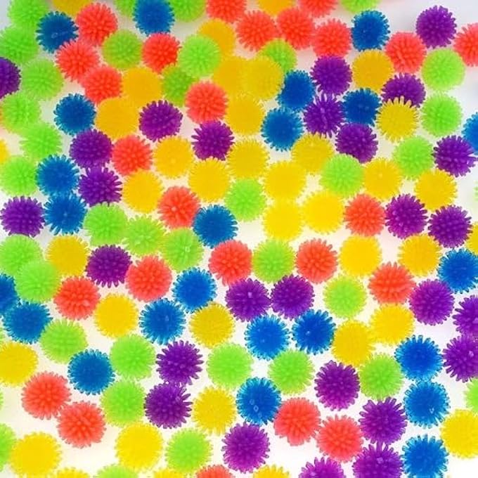Wyjuan 10 Pieces Multicolor Mini Hedge Balls Spiky Sensory Game Soft Sensory Fun Birthday Party Favors - Image 5