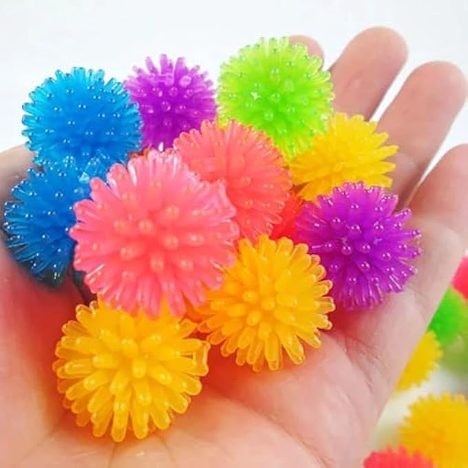 Wyjuan 10 Pieces Multicolor Mini Hedge Balls Spiky Sensory Game Soft Sensory Fun Birthday Party Favors - Image 1