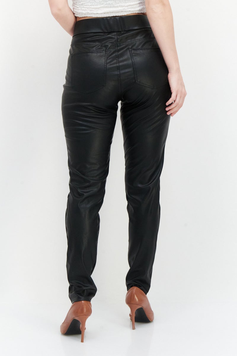Gloria Vanderbilt بنطلون جلد نسائي عادي الشكل، أسود - Image 3