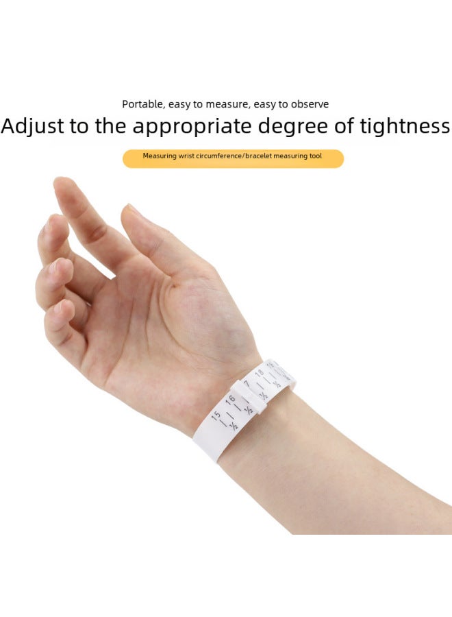 PU Bracelet Measuring Soft Ruler Wrist Size Measuring Circle Belt Style Standard Bracelet Measuring Circle Explosions-Model:White Bracelet Measuring Strap  - Image 3