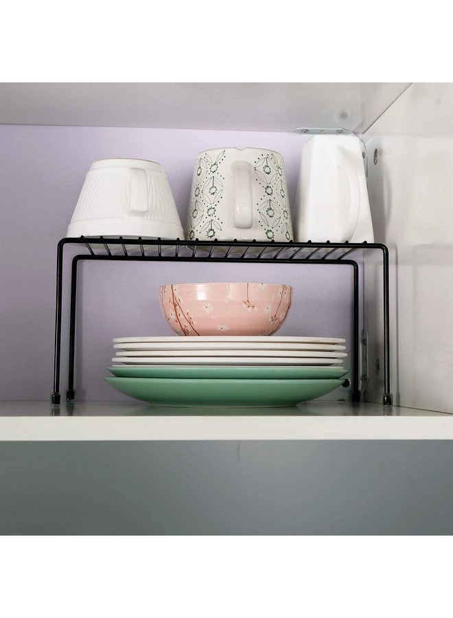 12FOR COLLECTION Black Stainless Steel Multipurpose Dish Rack,Storage Shelves for Kitchen Cabinets,Plate Stand,Utensil Rack (Black Pack of 3) - Image 5