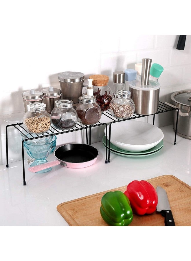 12FOR COLLECTION Black Stainless Steel Multipurpose Dish Rack,Storage Shelves for Kitchen Cabinets,Plate Stand,Utensil Rack (Black Pack of 3) - Image 4