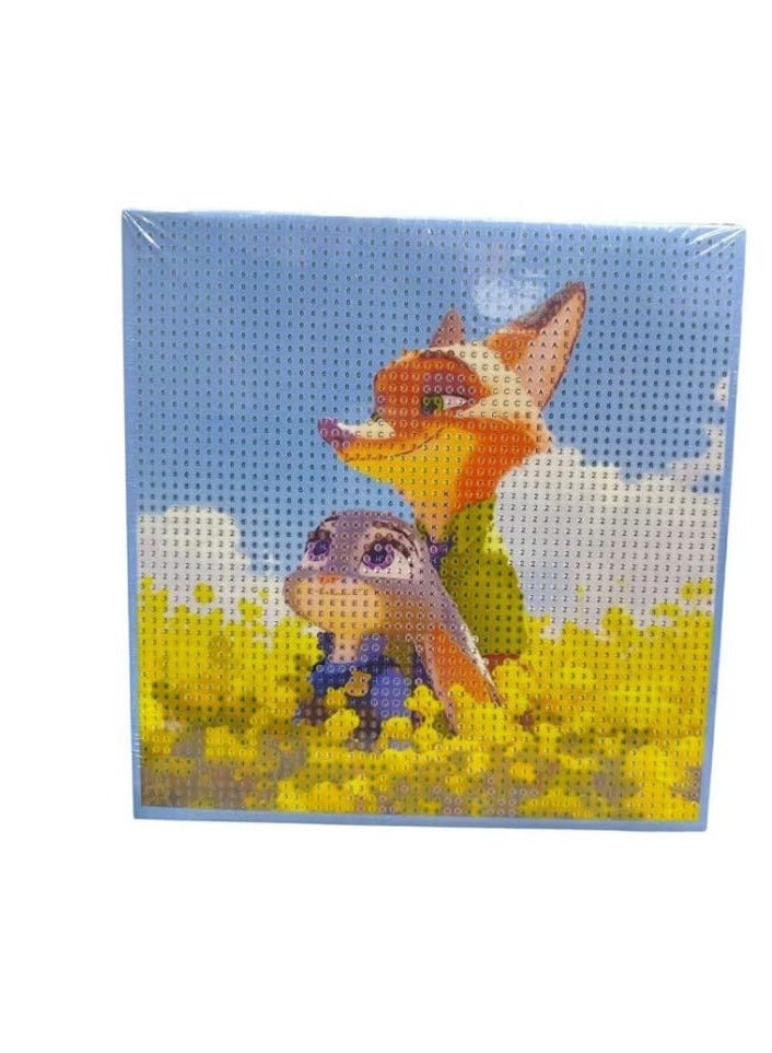 Diamond Painting Kit for Kids to Develop Concentration and Patience Skills and Improve Hand-eye Coordination 20 x 20 cm (Zootopia)