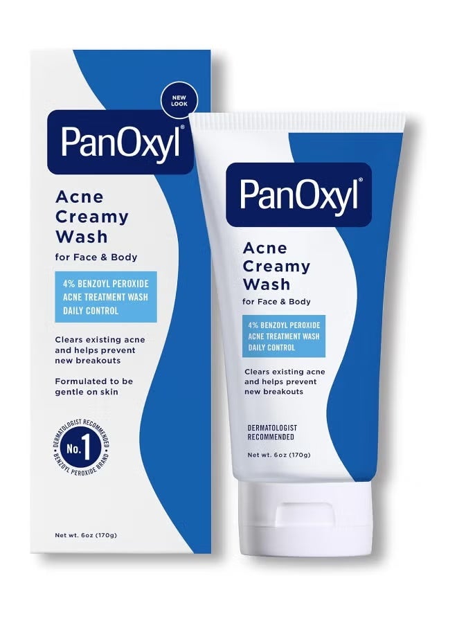 Acne Creamy Wash, 4% Benzoyl Peroxide, 6 Oz Panoxyl 170grams