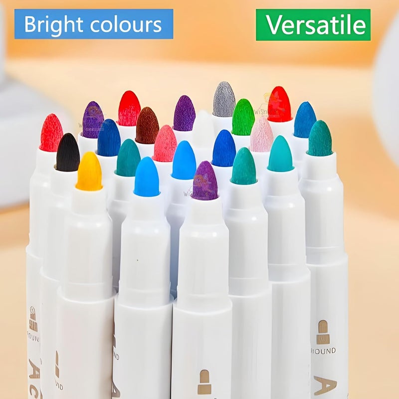 Wishkey WISHKEY 12 Shades Acrylic Marker Pen Set, Water-Based Non-Toxic Ink, Waterproof, Smudge Proof Colorful Sketch Pens, Multipurpose Marker Pens for Art Works, 8+ Years (Pack of 12, Multicolor)  - Image 5