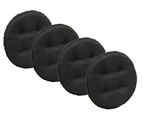 Klear Vu Omega Gripper Non-Slip Tufted Barstool Pad Cushion Set, Midnight, 4-Pack - Image 1
