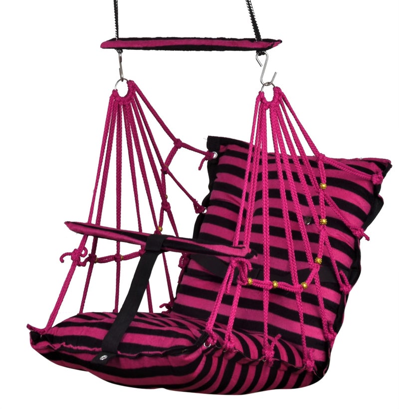 Sprointal® Swing for Kids, Baby Swing Chair Cotton Children Folding and Washable 1-5 Years Swing with Safety Belt,Home and Garden Jhula for Babies |Swing for Kids|Hanging Cradle (Cherry Line) - Image 2
