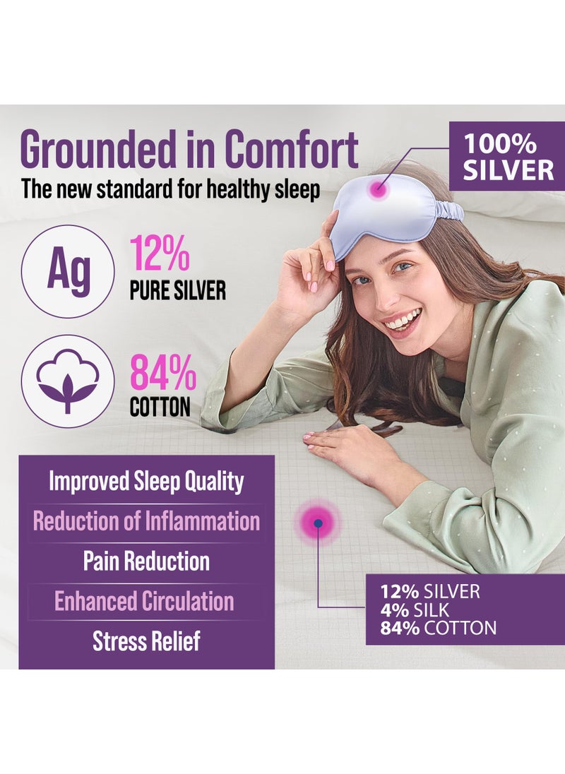 ECOHEAL Earth Grounding Fitted Sheet King Size with 12% Silver Fiber & 4% Silk & 84% Organic Cotton - Beige- Soft Earth Grounding Well Bed Sheets - Grounded Conductive Bed Sheets for Better Sleep  - Image 2