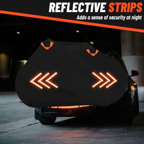 2win2buy Bike Cover for Transport on Rack, 600D Oxford Bike Rack Cover Heavy Duty Bicycle Covers Outdoor Storage Waterproof Bike Covers for 2 Bikes on Rear Bike Rack for Mountain Road Electric City Bike - Image 4
