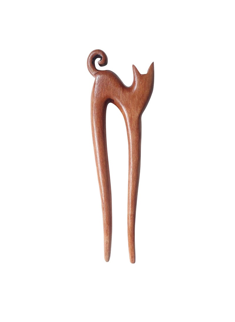 Marycrafts Marycrafts Wooden Handmade Kitty Hair Pin Hair Fork Hair Stick Hair Accessories 