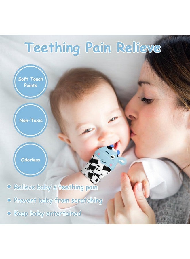 hotut 2Pack Silicone Teething Mitt, Cow Baby Teething Toy for 0-6 6-12 Months, Food Grade Silicone Infant Teething Mitten, BPA-Free Baby Chew Toys for Pain Relief, Sucking Needs - Image 5