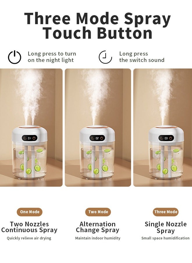 DUKASOU Humidifiers for Bedroom, 4.5L Top Fill Humidifiers for Large Room, Cool Mist Humidifiers for Home, 360 Nozzle, Auto Shut-Off, Humidity Setting, Last up to 30Hrs with Night Light, White  - Image 3
