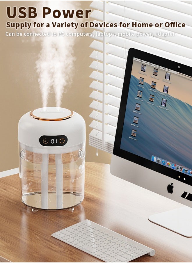 DUKASOU - Humidifiers for Bedroom, 4.5L Top Fill Humidifiers for Large Room, Cool Mist Humidifiers for Home, 360 Nozzle, Auto Shut-Off, Humidity Setting, Last up to 30Hrs with Night Light, White - Image 1