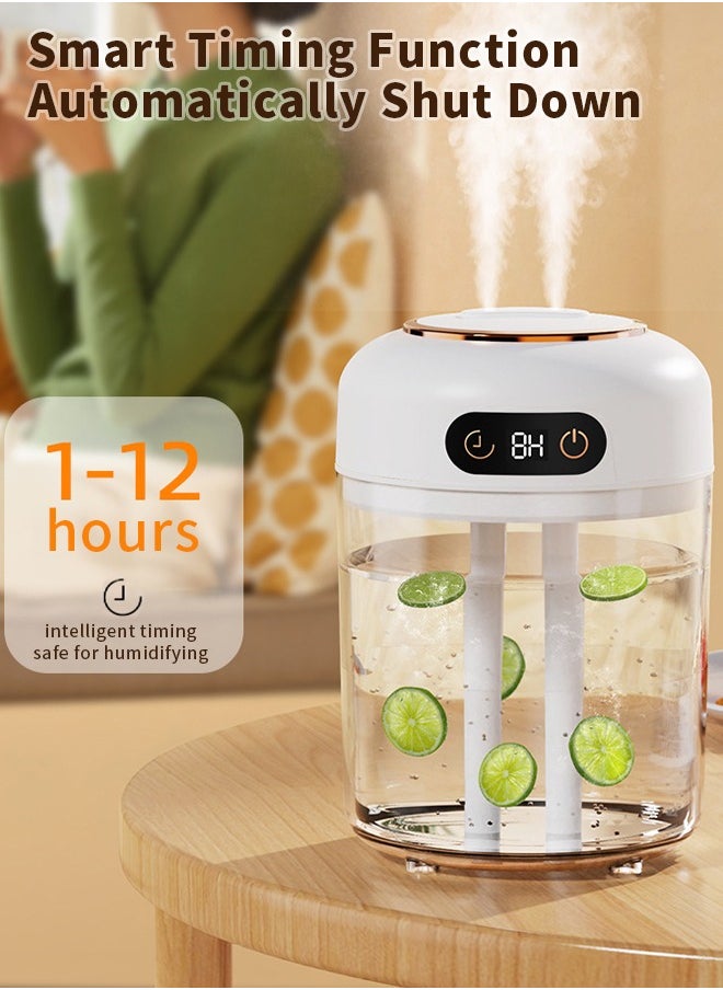 DUKASOU Humidifiers for Bedroom, 4.5L Top Fill Humidifiers for Large Room, Cool Mist Humidifiers for Home, 360 Nozzle, Auto Shut-Off, Humidity Setting, Last up to 30Hrs with Night Light, White  - Image 4