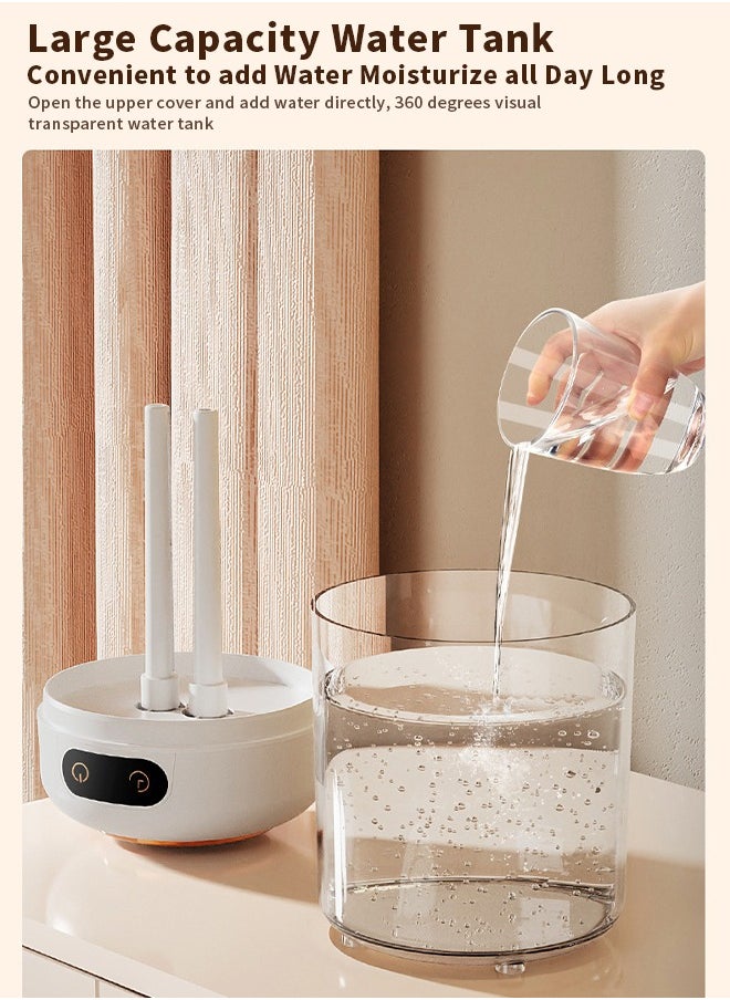 DUKASOU Humidifiers for Bedroom, 4.5L Top Fill Humidifiers for Large Room, Cool Mist Humidifiers for Home, 360 Nozzle, Auto Shut-Off, Humidity Setting, Last up to 30Hrs with Night Light, White  - Image 2