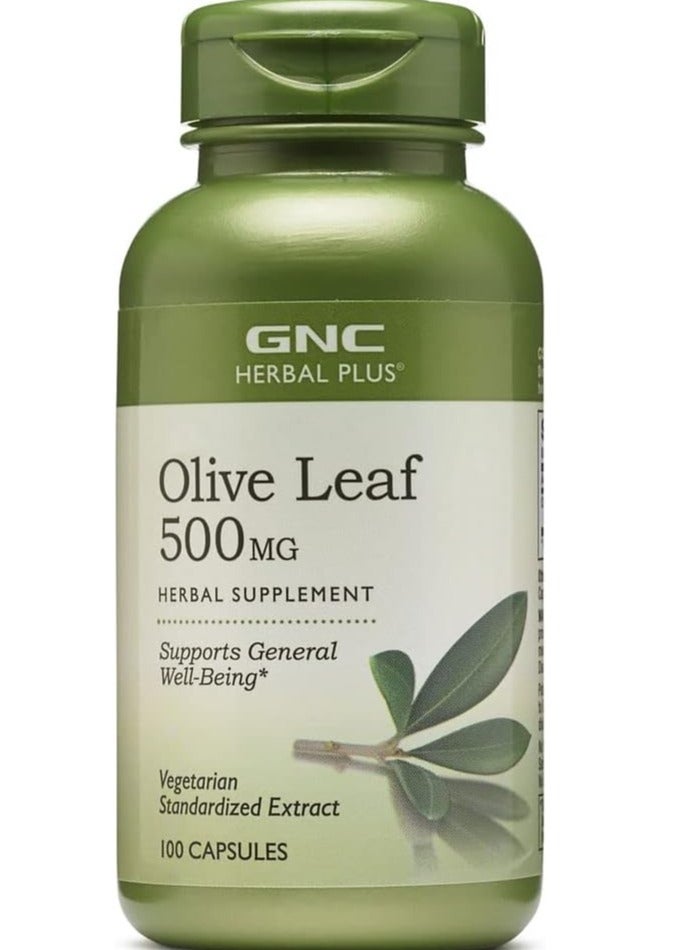 GNC Herbal Plus Olive Leaf 500 mg 100 capsules