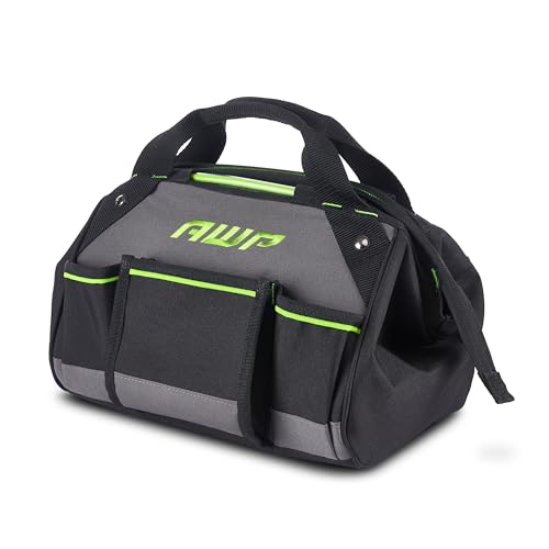 AWP 12 Inch TrapJaw Tool Bag with Spring-Loaded Technology and Lockable Pull Handles, Water-Resistant Construction - Image 1