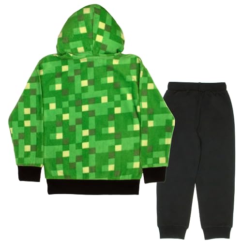 Minecraft Creeper Graphic 2-Piece Set - Boys Fleece Pullover Hoodie & Jogger Pants 2-Pack Bundle Set for Kids and Toddlers (Size 8, Green) - Image 2