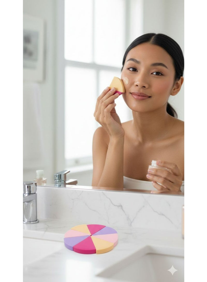 general 8-Section Round Makeup Sponge Wheel – Professional Triangle Blenders for Concealer, Contour & Foundation - Image 2
