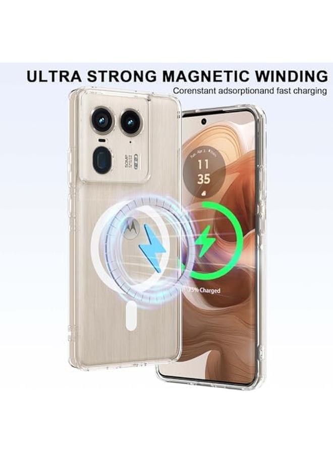 erorex For Motorola Edge 50 Ultra Case Compatible With Mag Safe Wireless Charging Magnetic Pc Transparent Anti Yellowing Crystal Clear Hard Back Protective Cover For Motorola Edge 50 Ultra  - Image 2