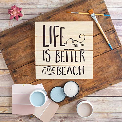 Kayra Decor Reusable Life is Better Beach Stencil Painting Stencils for Art and Craft,Walls,Floor,Painting Canvas Art,T-Shirt, Cookie & Cake Decoration,Drawing Stencils for Kids, 6"x 6" (Pack of 1) - Image 4