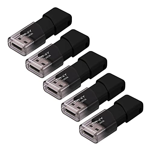 PNY P-FD128X5ATT03-MP 128GB أداة تخزين USB 2.0 فلاش، أسود (عبوة من 5) - Image 2