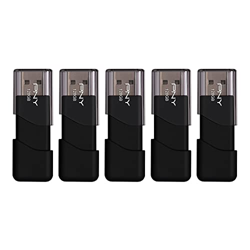 PNY P-FD128X5ATT03-MP 128GB أداة تخزين USB 2.0 فلاش، أسود (عبوة من 5) - Image 1