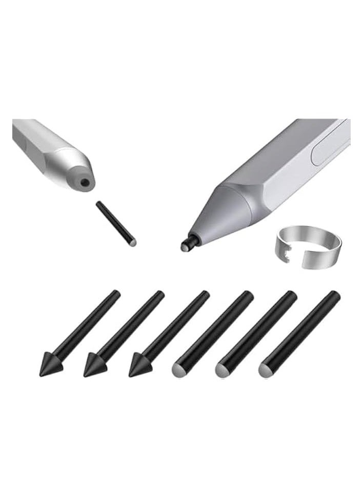 PROMASS 6 Pack Pen Tips for Surface Pen, Pen Tip Replacement Kit Compatible with Surface Pro 2017 Pen (Model 1776)/Surface Pro 4 Pen, Original Pen Nibs Refill for Stylus Pen, Black, HB/2H Type  - Image 1