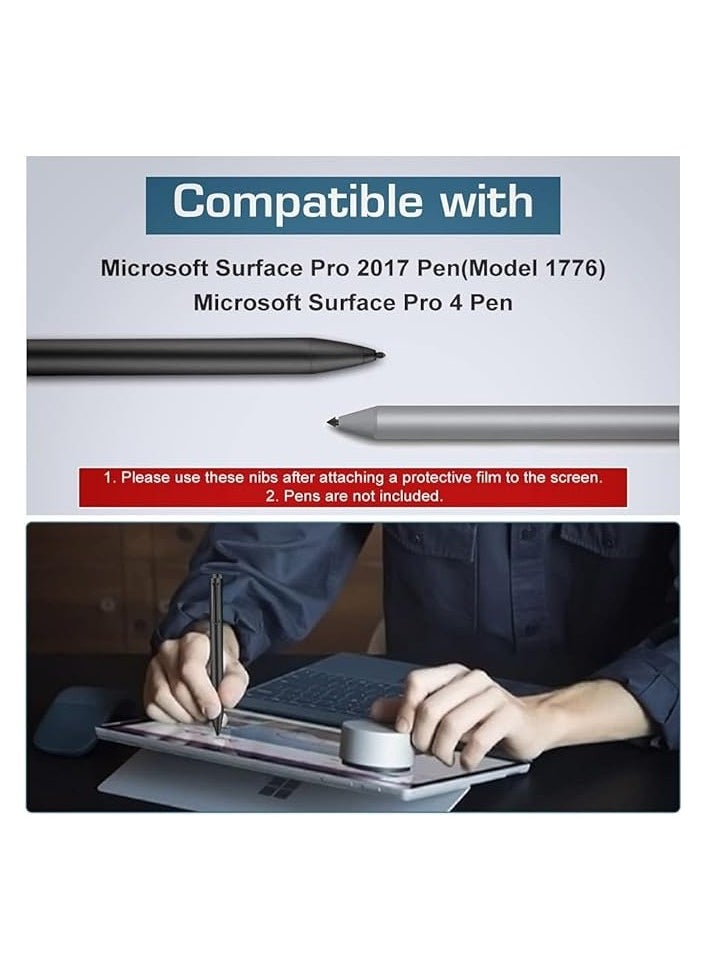 PROMASS 6 Pack Pen Tips for Surface Pen, Pen Tip Replacement Kit Compatible with Surface Pro 2017 Pen (Model 1776)/Surface Pro 4 Pen, Original Pen Nibs Refill for Stylus Pen, Black, HB/2H Type  - Image 2