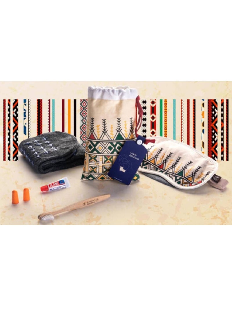 Generic Traveling Bag Includes Dental Kit, Eye Mask, Socks And Ear plug  - Image 1