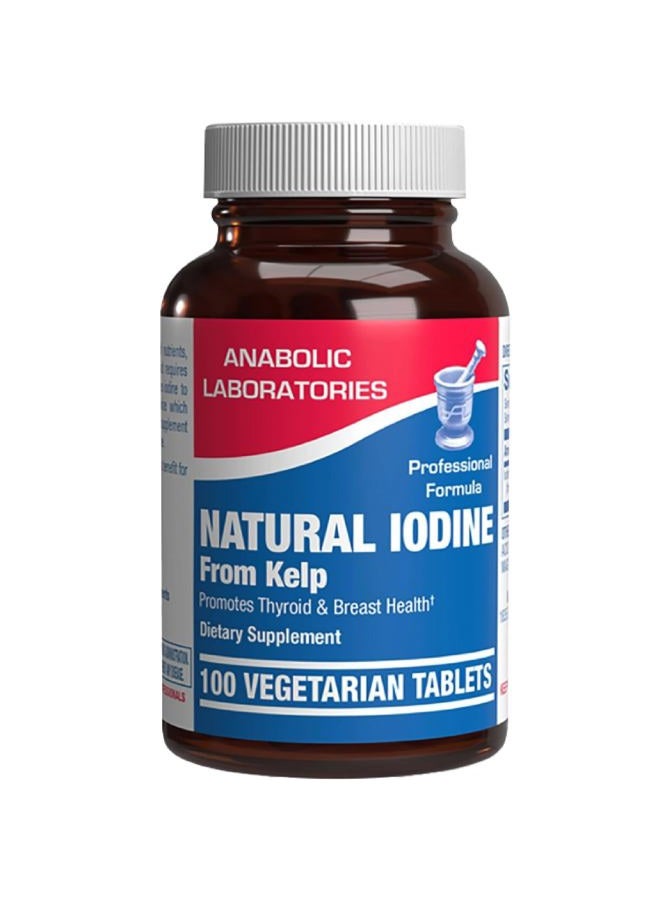 Sea Kelp Iodine Supplement - Clinical Grade Enhanced Iodine Supplement for Women and Men for Energy Metabolism and Thyroid Support - High Absorption Vegetarian Non-GMO Small Tablets (100 Servings)