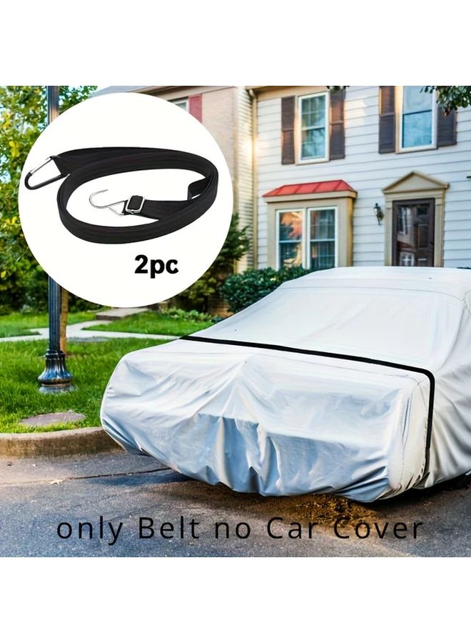 2pcs Heavy Duty Elastic Car Cover Straps With Metal Buckles Windproof Reinforced Ropes - Image 5