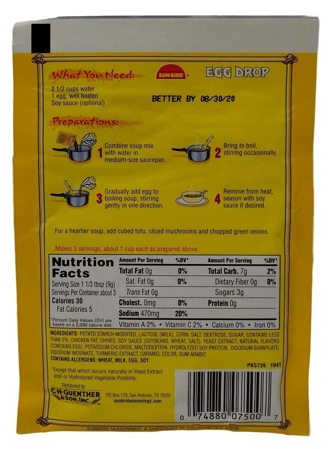 Sun Bird Sun-Bird No MSG Added Asian Seasoning and Soup Mix 5 Flavor Variety Bundle, 1 each: Beef Broccoli, Stir-Fry, Fried Rice, Bourbon Chicken, Egg Drop Soup (.74-1.25 Ounces) - Image 2