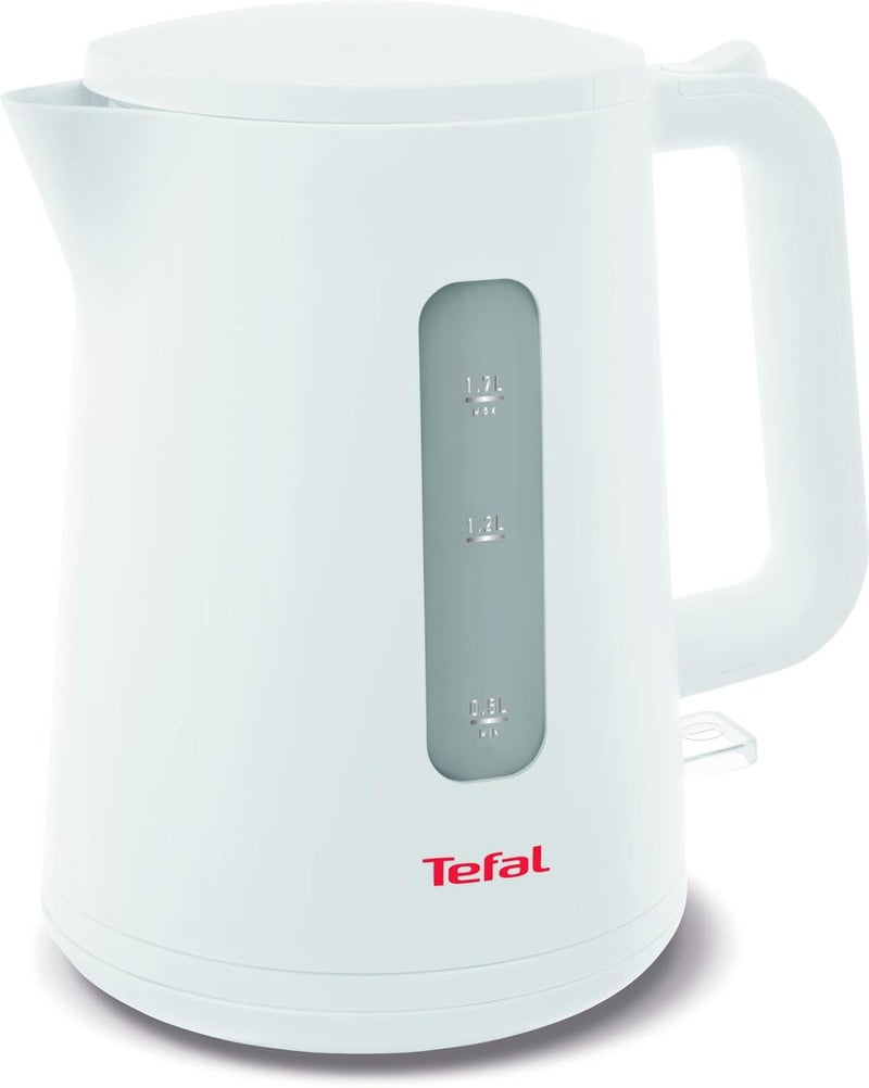 TEFAL Kettle | Element 1.7 Litre Electric Kettle | 2400 W | White | Plastic | Stainless Steel | 2 Years Warranty | KO200127