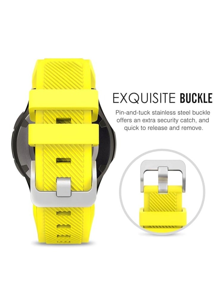 Elmo3ezz Strap Compatible with Samsung Galaxy Watch 3 45mm/Galaxy Watch 46mm/Gear S3 Frontier/Huawei Watch GT2 Pro/GT/GT2 46mm, 22mm Silicone Sport Replacement Band(yellow) - Image 3