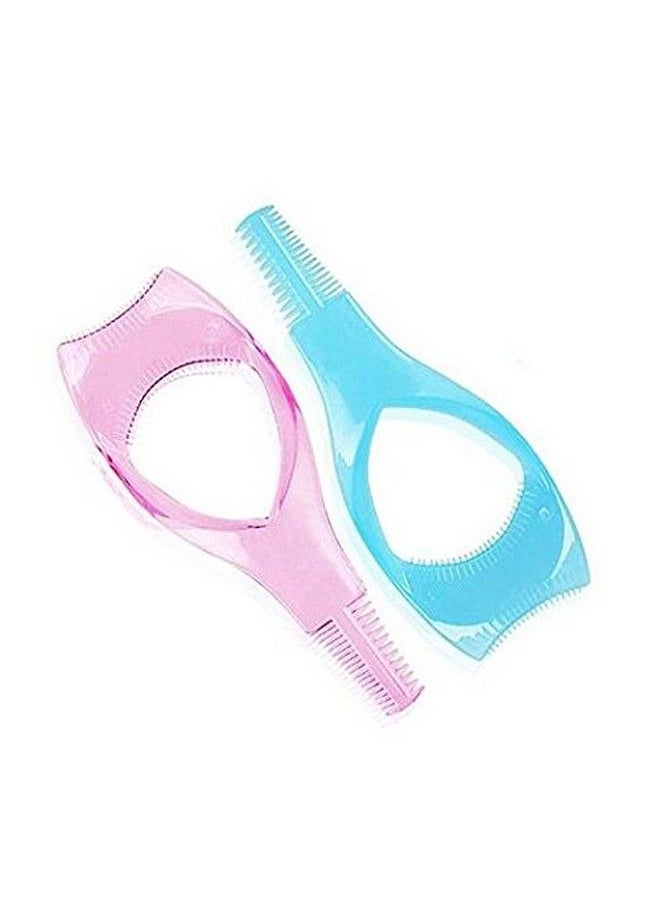 Happyupcity - 2Pcs 3 In 1 Mascara Tool Plastic Makeup Eyelash Shield Applicator Guide With Eyelash Assist Comb Brush Guard Eyelashes Brush For Women Girls (Color Random) - Image 1
