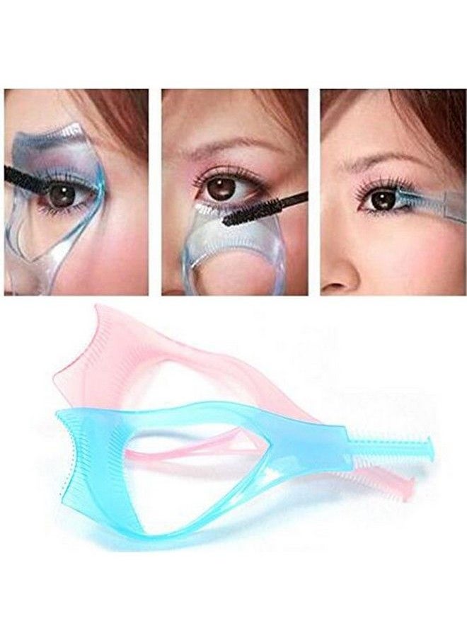 Happyupcity - 2Pcs 3 In 1 Mascara Tool Plastic Makeup Eyelash Shield Applicator Guide With Eyelash Assist Comb Brush Guard Eyelashes Brush For Women Girls (Color Random) - Image 1