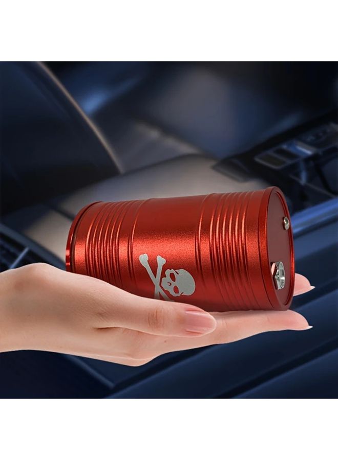 Black Flip Top Car Ashtray Skull Pattern Portable Mini Ashtray With Lid - Image 3