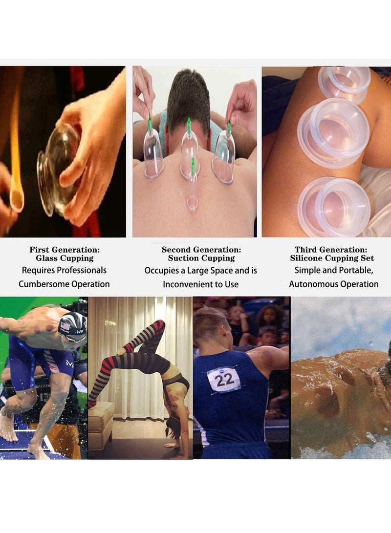 Professional Silicone Cupping Therapy Set Cups For Massage For Anti-Cellulite Facial Body Pain Relief Muscle Relaxation Joint Pain Size 4 - Image 5